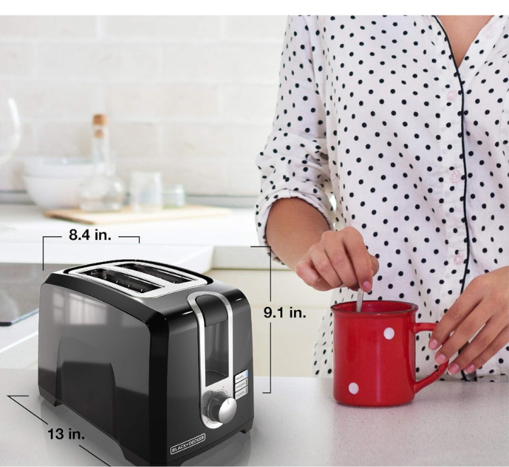 Perfect BLACK+DECKER 850 Watts 2-Slice Toaster with cancel button